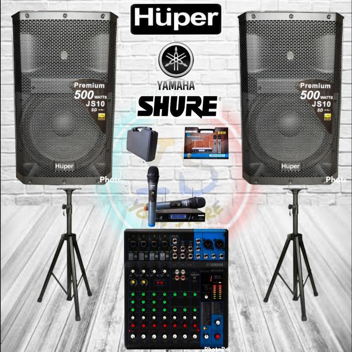 Paket Sound HUPER Audio Profesional 15 Inch JS-10 Mixer Yamaha 2 Mic