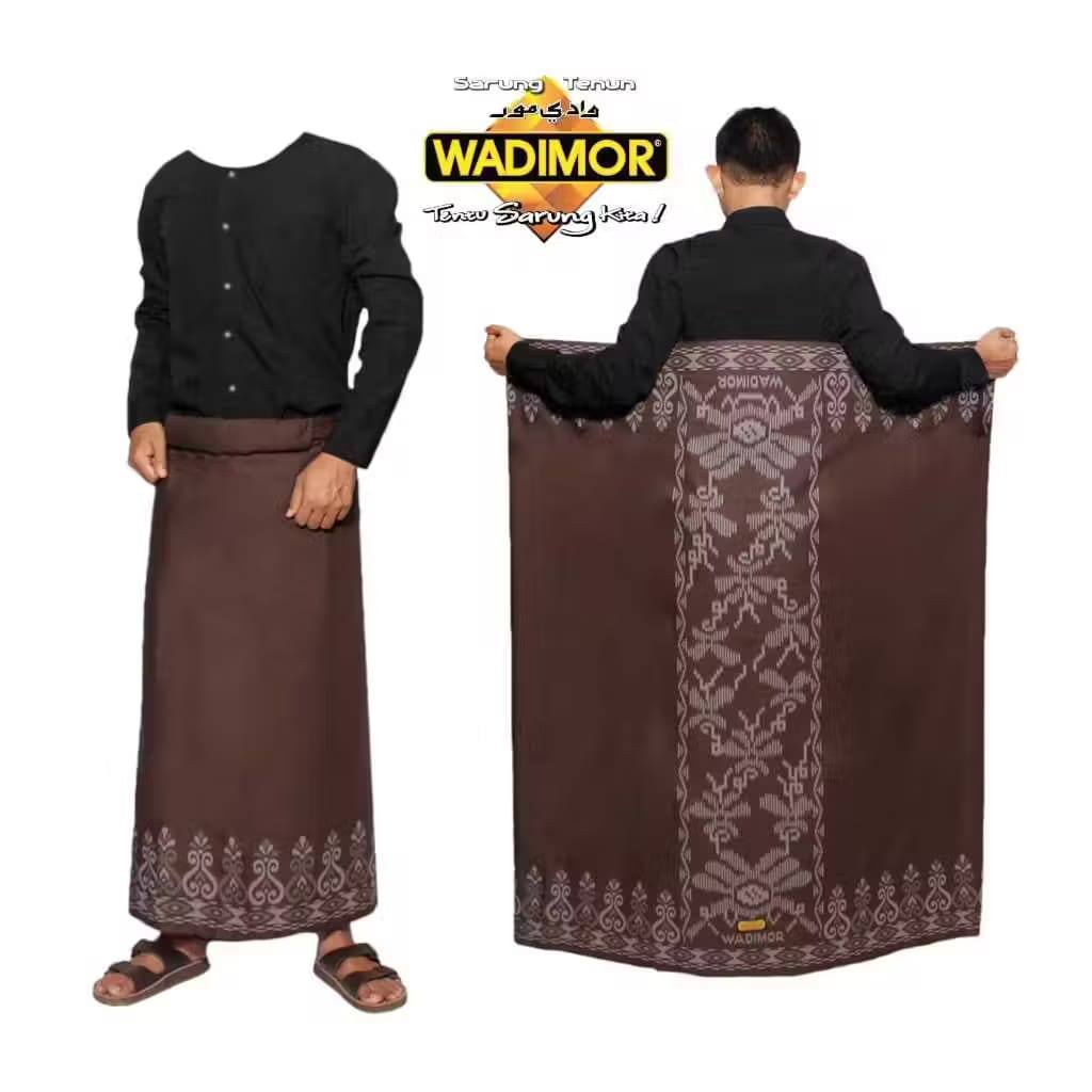 Wadimor Sarung Dewasa Coklat Tua Kembang Bali