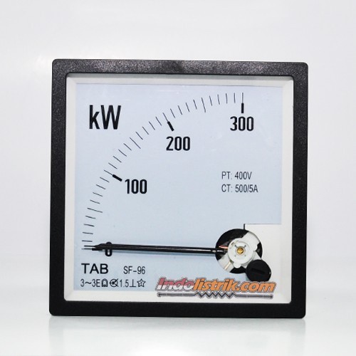 Kilowatt Meter | Kilo Watt Meter 300KW 96x96 Analog KW Meter CT 500/5A 3P4W TAB