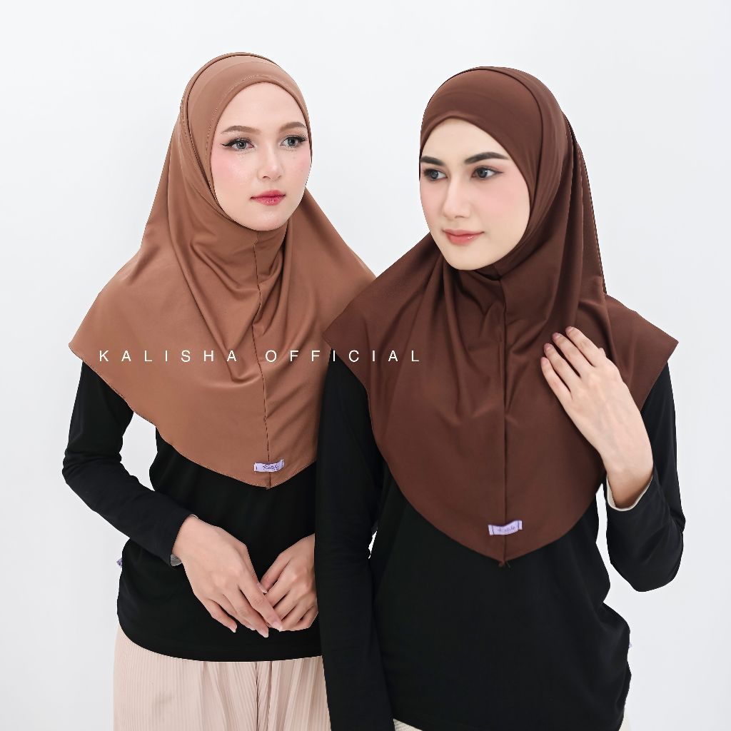 Jilbab Instan Sport Jumbo Menutup Dada Hijab Olahraga Lubang Telinga Headset & Kacamata Friendly
