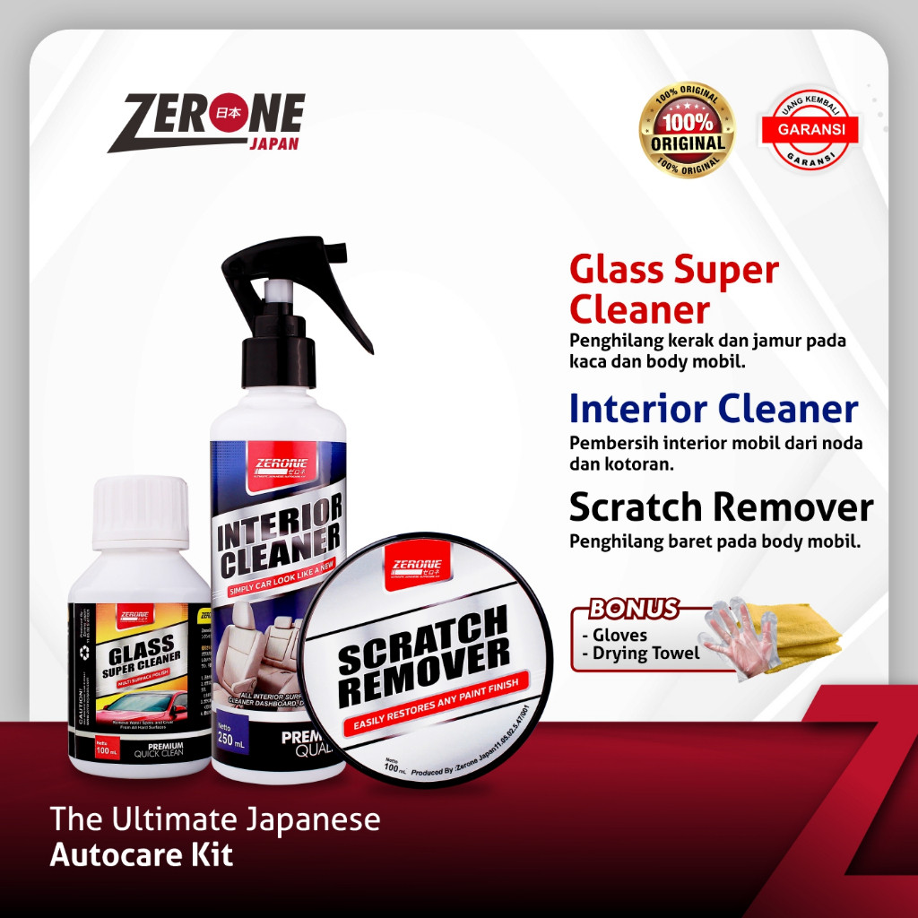 Zerone Japan Pembersih Jamur Kaca Mobil Penghilang Baret Body Mobil Pembersih Interior Mobil