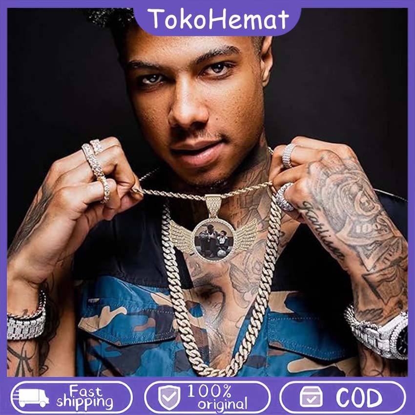 Kalung Hip-Hop Emas Titanium Liontin Anti Necklace Gaya Hip-Hop Rapper Kalung Aksesoris Pria