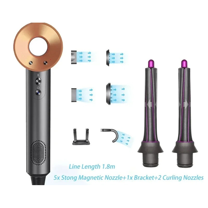 Professional negative ion hair dryer, highspeed constant temperature bladeless hair dryer home negat