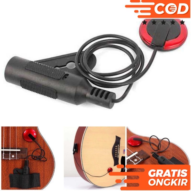 Mic Gitar Akustik Tempel Pickup Gitar Akustik ST-20 Merah Y3712
