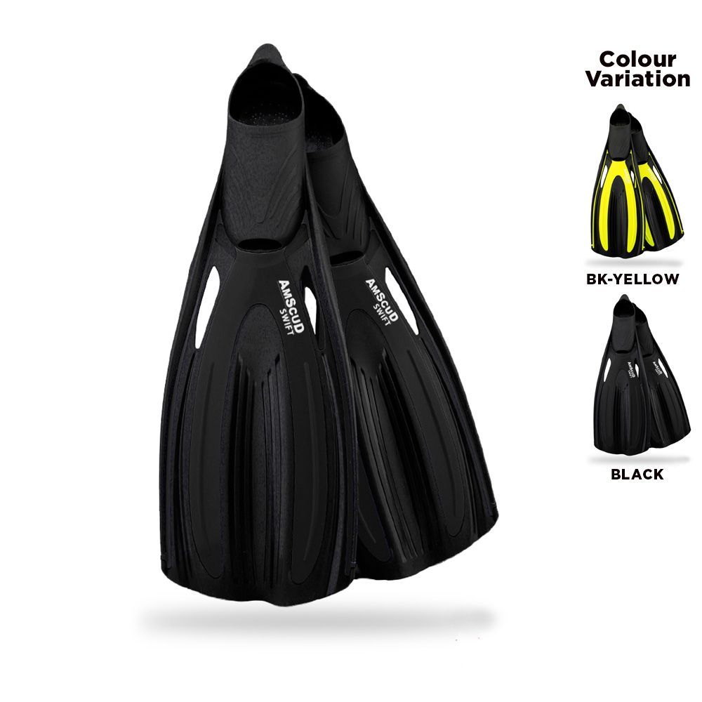 Fin AmScud Swift Black-Black Fin Selam - Fin Snorkling - Fin Diving - Kaki Katak Snorkling / Kaki Ka