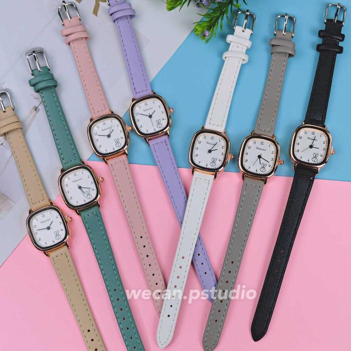 Jam Tangan Wanita Fashion Watches Kecil Casual Lucu - Free BOX - HITAM
