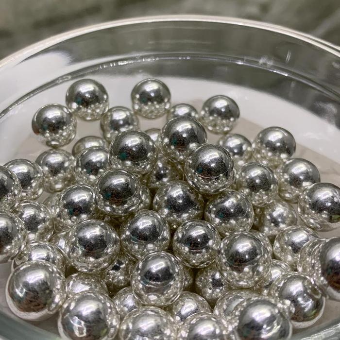 SPRINKLE GOLD AND SILVER 100 GR SILVER SPRINKLES DEKORASI KUE KEKINIAN - SILVER 10MM