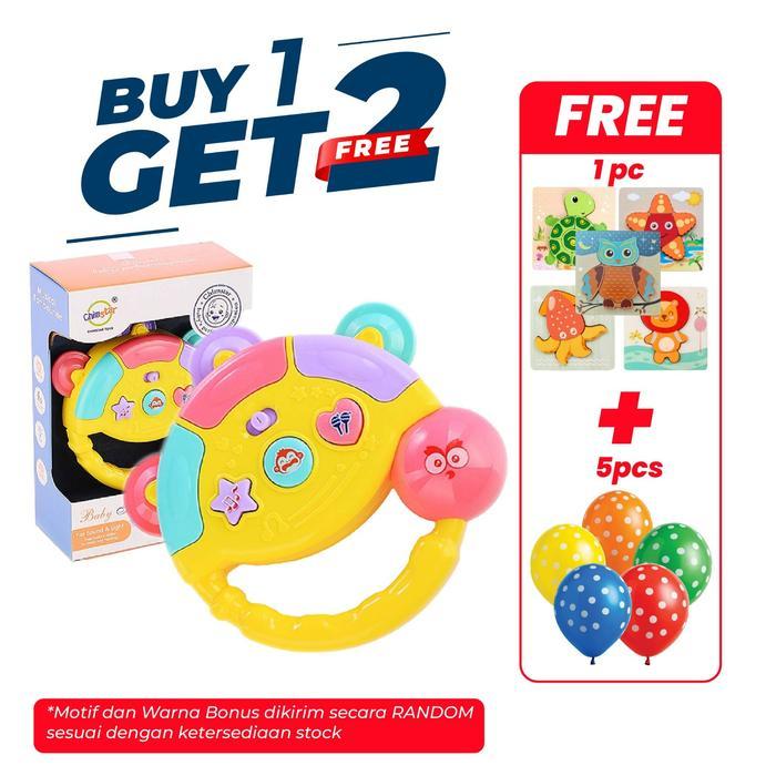 Mainan Musik Bayi - MUSICAL TAMBOURINE - Mainan Anak 1 tahun - Dus