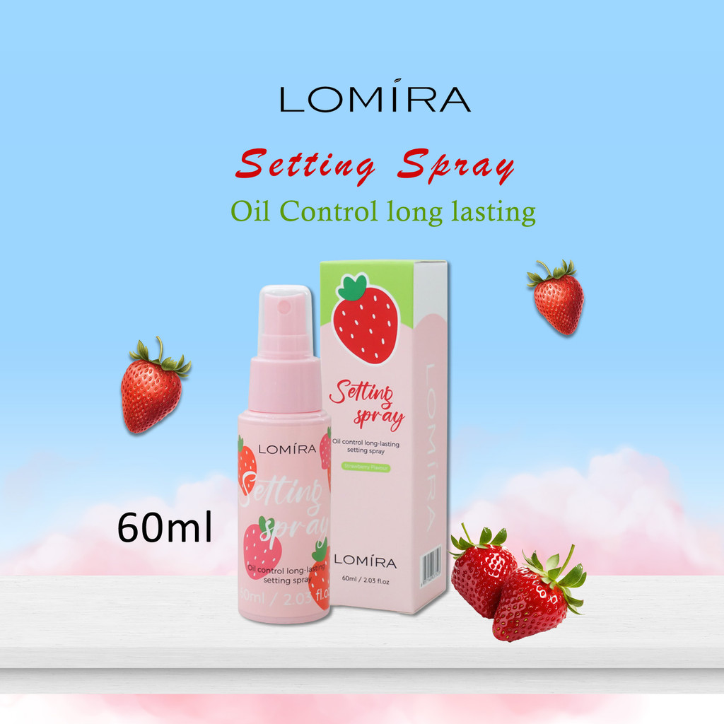 LOMIRA Setting Spray 60ml Strawberry Flavour – Makeup Tahan Lama & Oil Control