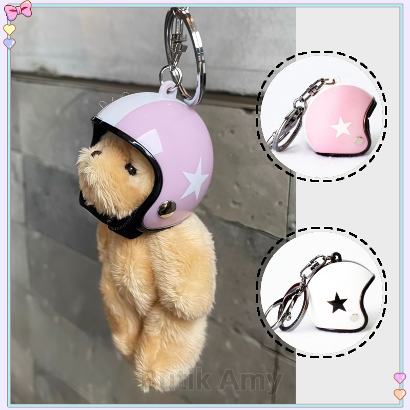 [COD]Gantungan Kunci Helm Berkualitas Tinggi Gantungan Kunci Miniatur Bentuk Helm Motor Unik Lucu He