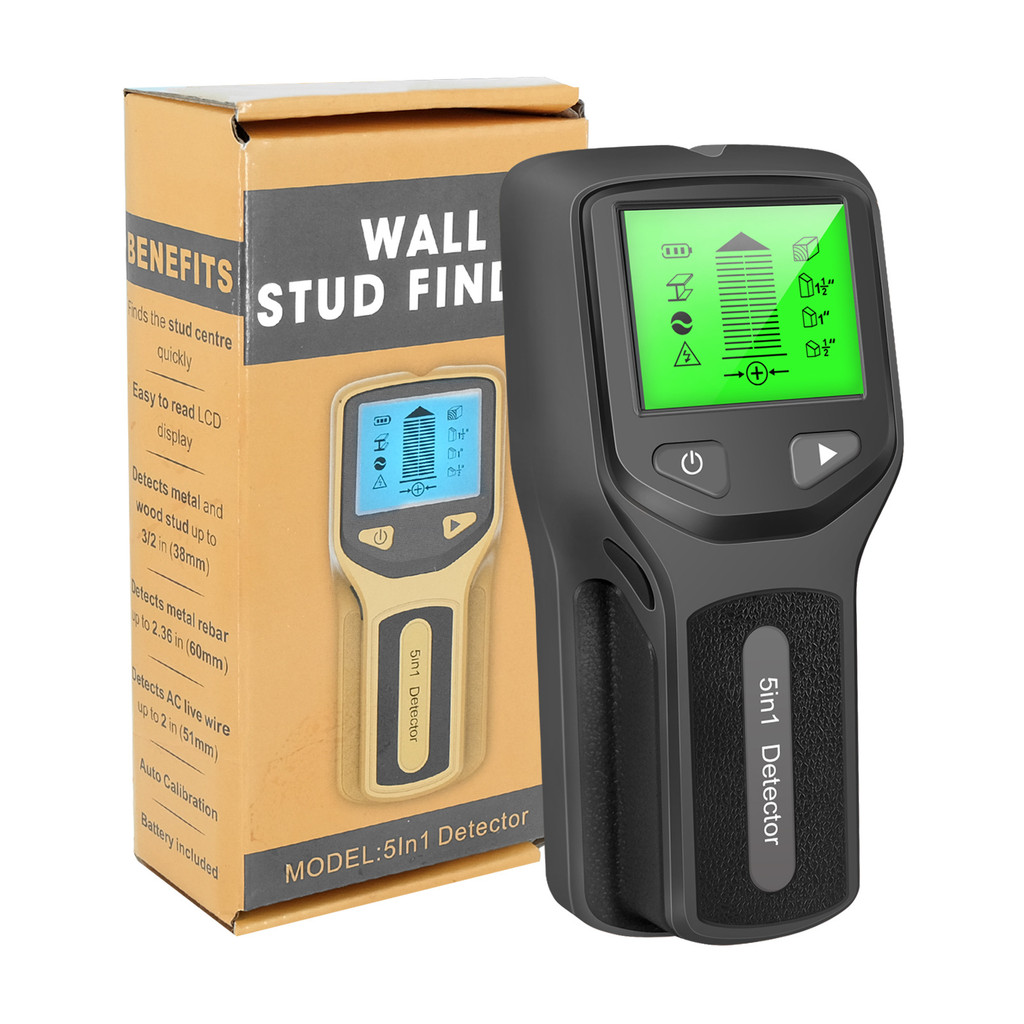 5-in-1 Wall Detector Stud Post Detector Gauge Wall Thicknes Gauge Backlight Wall Stud Finder Electro
