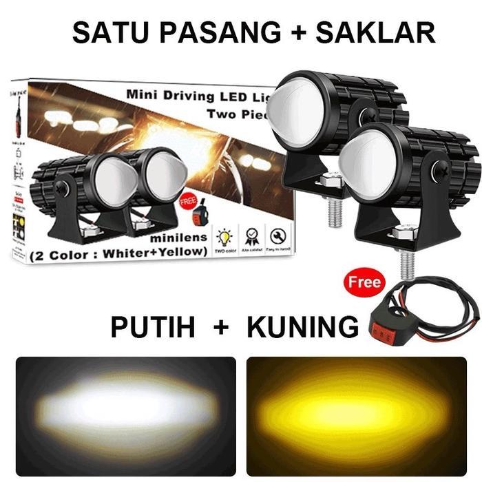 COD LAMPU SOROT LED LASER/Mini D2 Laser Gun/Lampu Tembak Sorot Kuning Putih Motorcycle