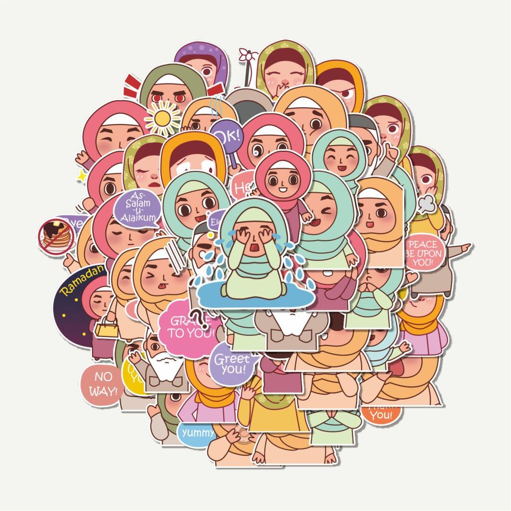 Sticker Pack Stiker Jiha Muslim Style | Sticker TUMBLR | Stiker LAPTOP KOPER HELM