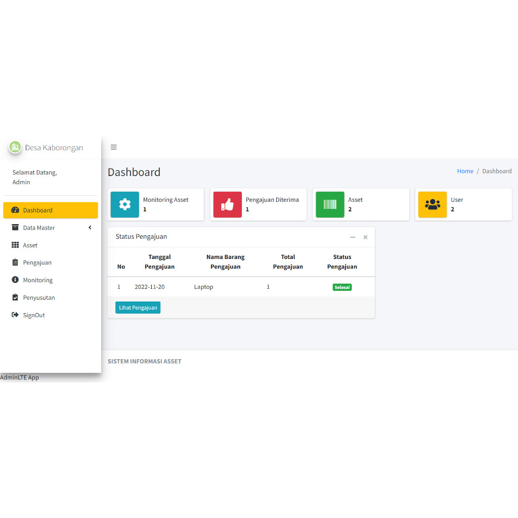 Aplikasi Manajemen Aset Desa Berbasis Web (Codeigniter)