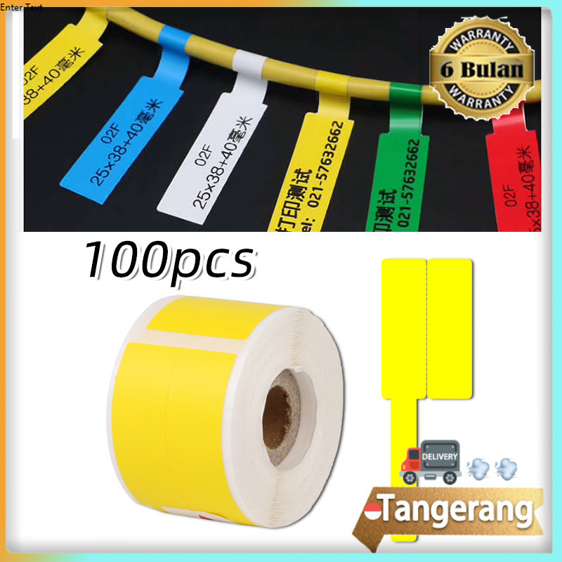 100PCS Stiker Label Kabel Penanda Kabel Cable Tag Sticker Anti Air Penanda Kabel Listrik