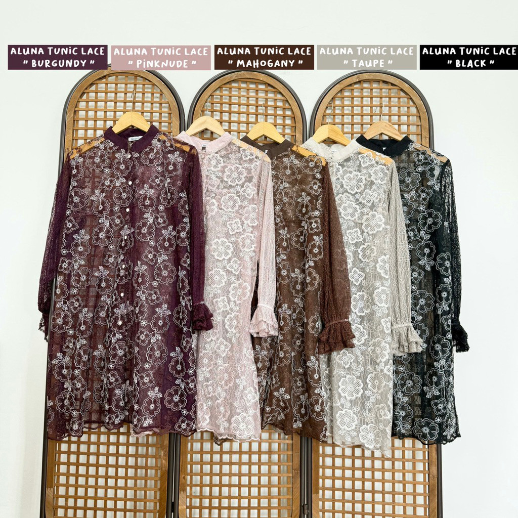 BJP - Locana Label Aluna Tunic Lace Burgundy