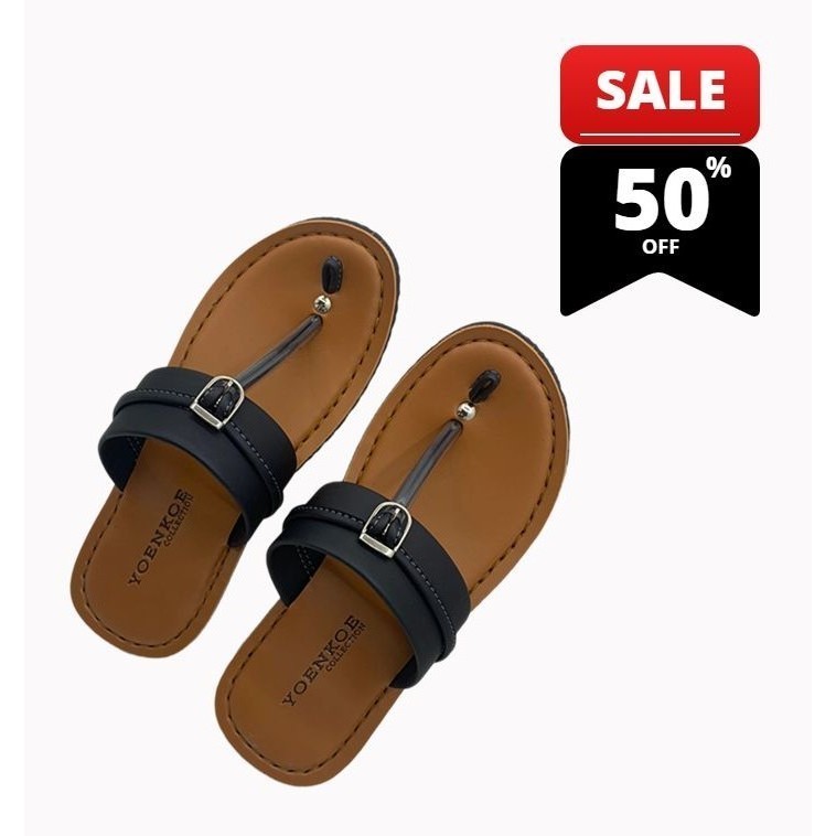 Sandal Type Jepit Tarumpah// Sendal Terompah Sol hitam Karet Non Slip  Best Quality / Hanya D SCKAKI