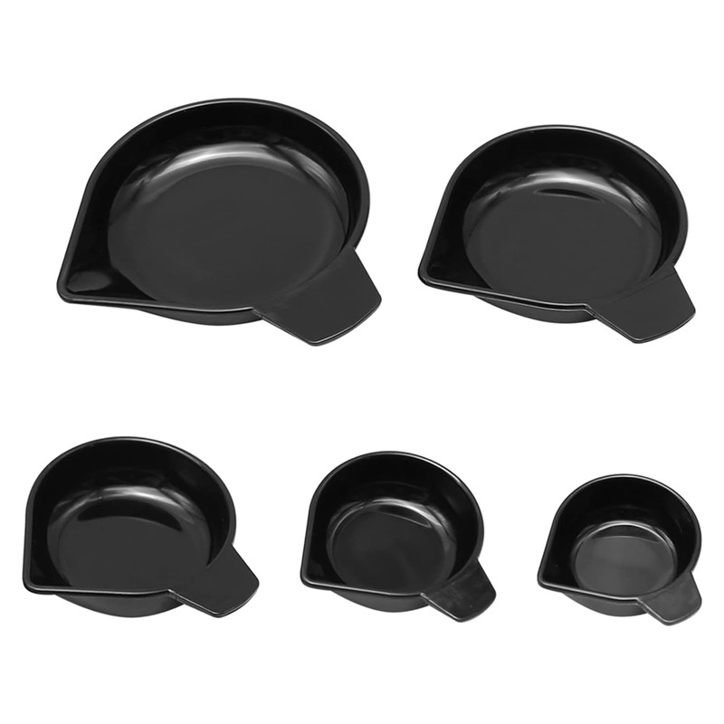5 Sizes Weighing Powder Pans Scale Pan Narrow Spout Plastic Weighing shes Black Plastic For Weigh Li