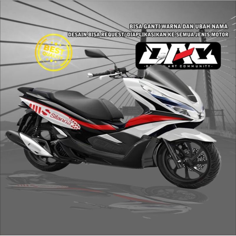 Sticker Decal full body PCX grafis merah putih