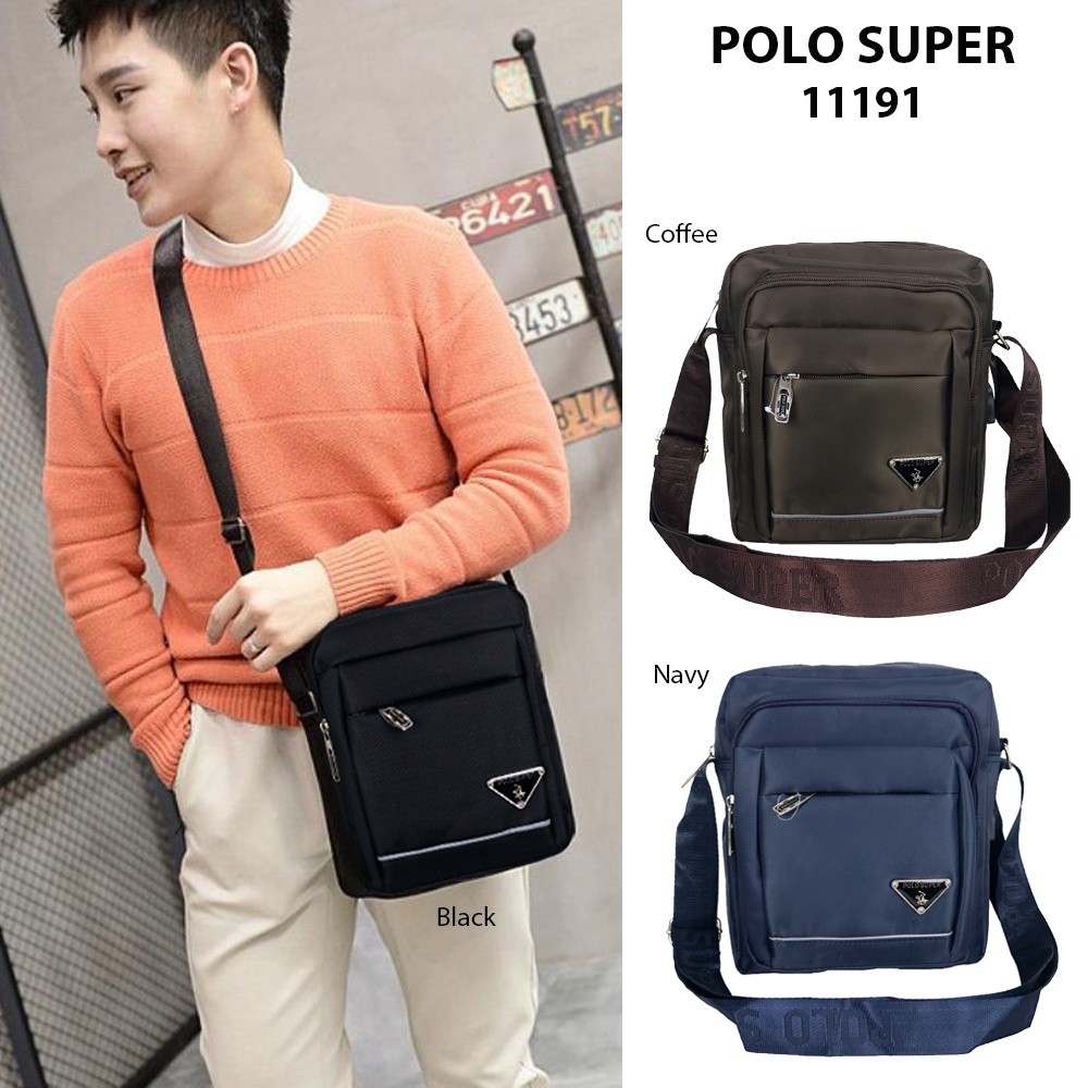 KINGSHOP Tas Pria Polo Super Tas Selempang Import  Sling bag Anti Air Tas Polo Original POWER OFFICI