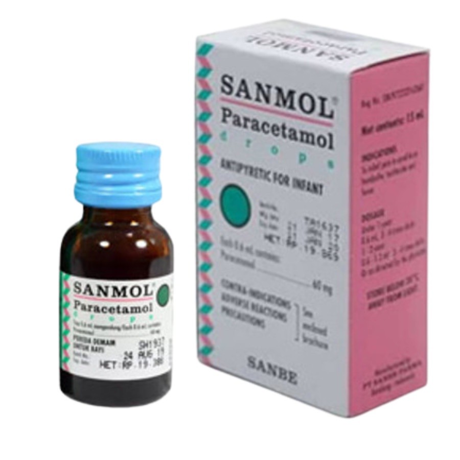 SANMOL DROP 15 ML | PENURUN DEMAM BAYI |  Sirup Anak Bayi Drops paracetamol parasetamol