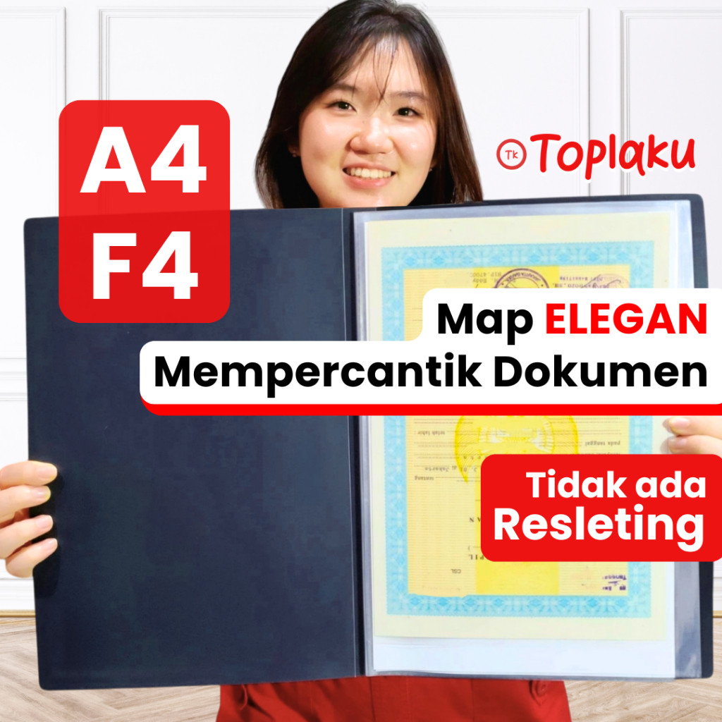 Map Dokumen Keeper BESAR ANTI AIR Clear Holder Display Book Dokumen Plastik Berkas Ijazah File F4 A4