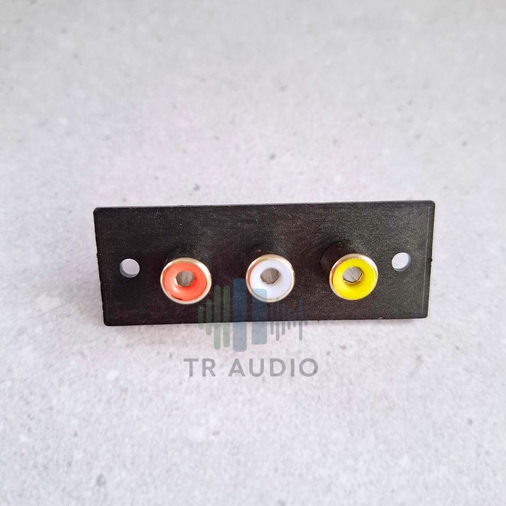 Konektor RCA 3 Pin Audio Video Lurus Soket Panel Merah Putih Kuning