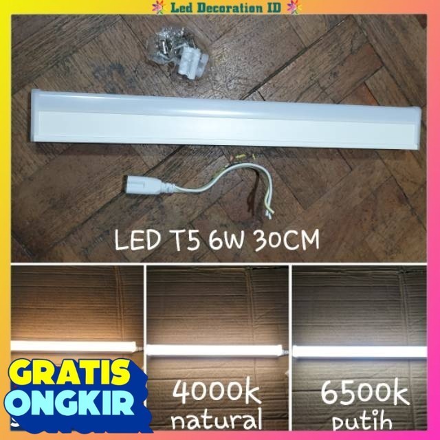LAMPU NEON SET TL LED T5 6W 30CM / LED T5 TUBE 6 WATT
