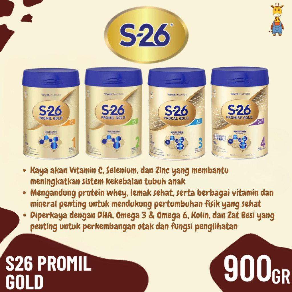 S-26 Promil GOLD Vanila Susu Formula, Kaleng 900 gr