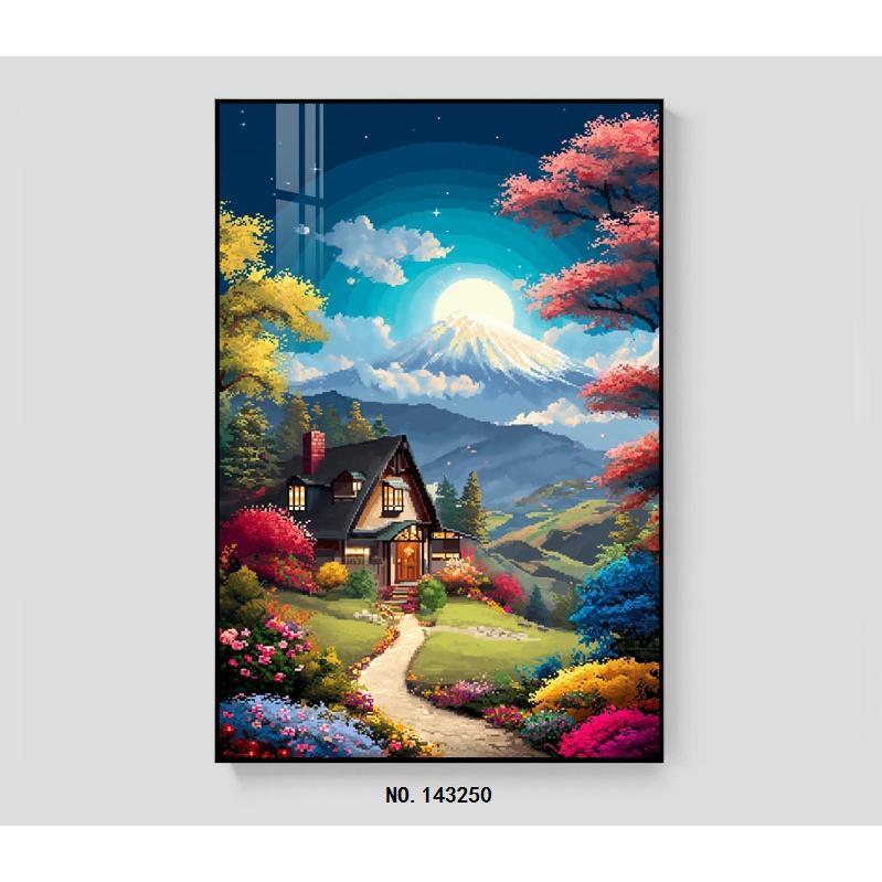 Wallpaper Dinding Stiker Lukisan 3D – Motif Pemandangan Alam Pegunungan