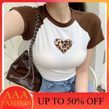 AAA FASHION Crop Tee Lovepard Rib (LD88 , P40)