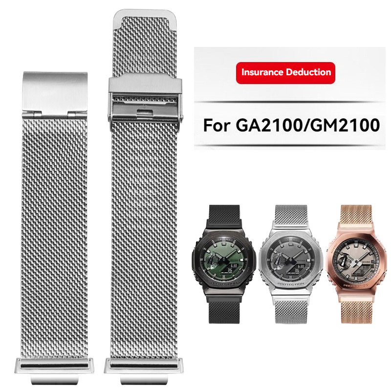 Mofied Mesh Wat Strap for Casio G-SHOCK Wat GM-2100 GM2100 GA-2100 GA2100 Stainless Steel Bracelet M