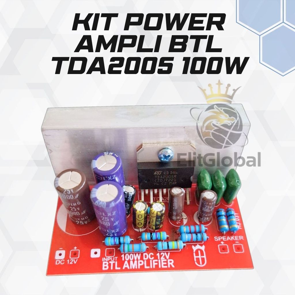 Kit Power Ampli Mini TDA2005 Mono BTL 12V DC Dengan Heatsink Aluminium