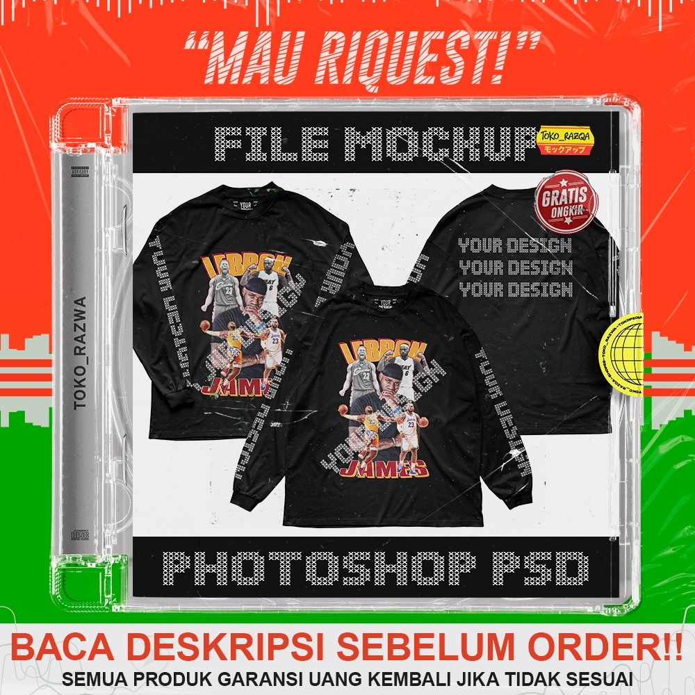 Photoshop Mockup - Long Sleeve T-shirt - Kaos Lengan Panjang V.2 - 180224