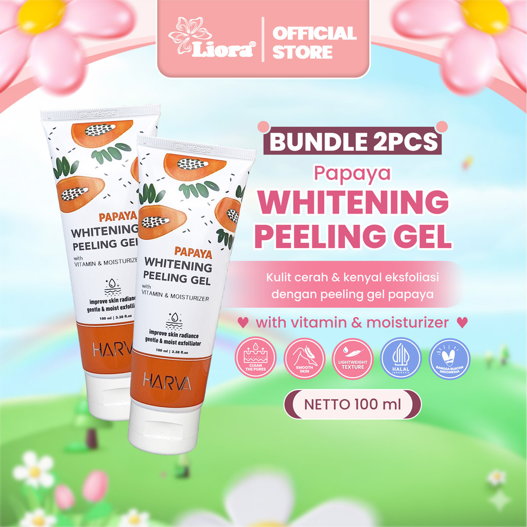 [Bundle Hemat] HARVA Peeling Gel Pepaya 2 pcs - 100 ML | Peeling Gel dengan Vitamin and Moisturizer