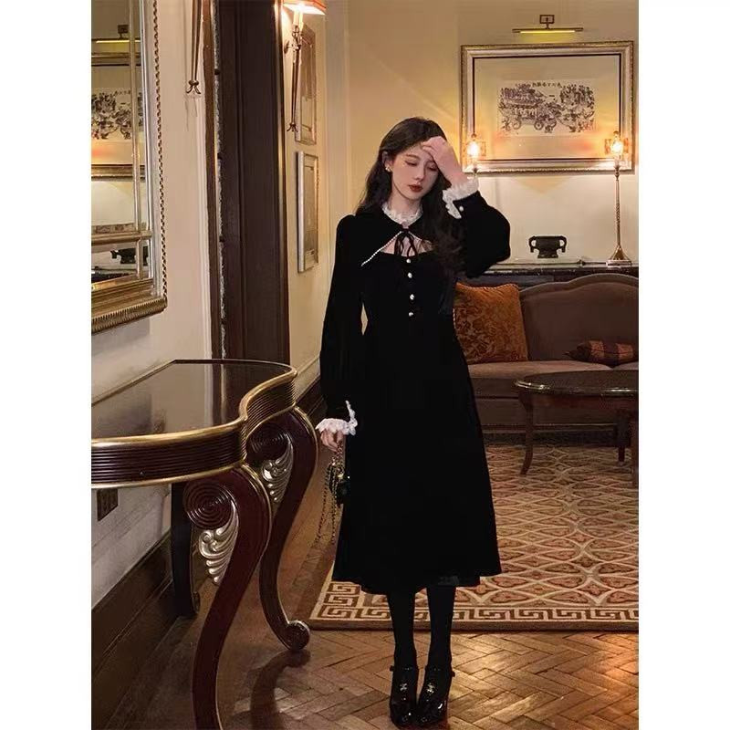 korean summer black mini dress for woman party cocktail dress formal elegant fitted dress christmas