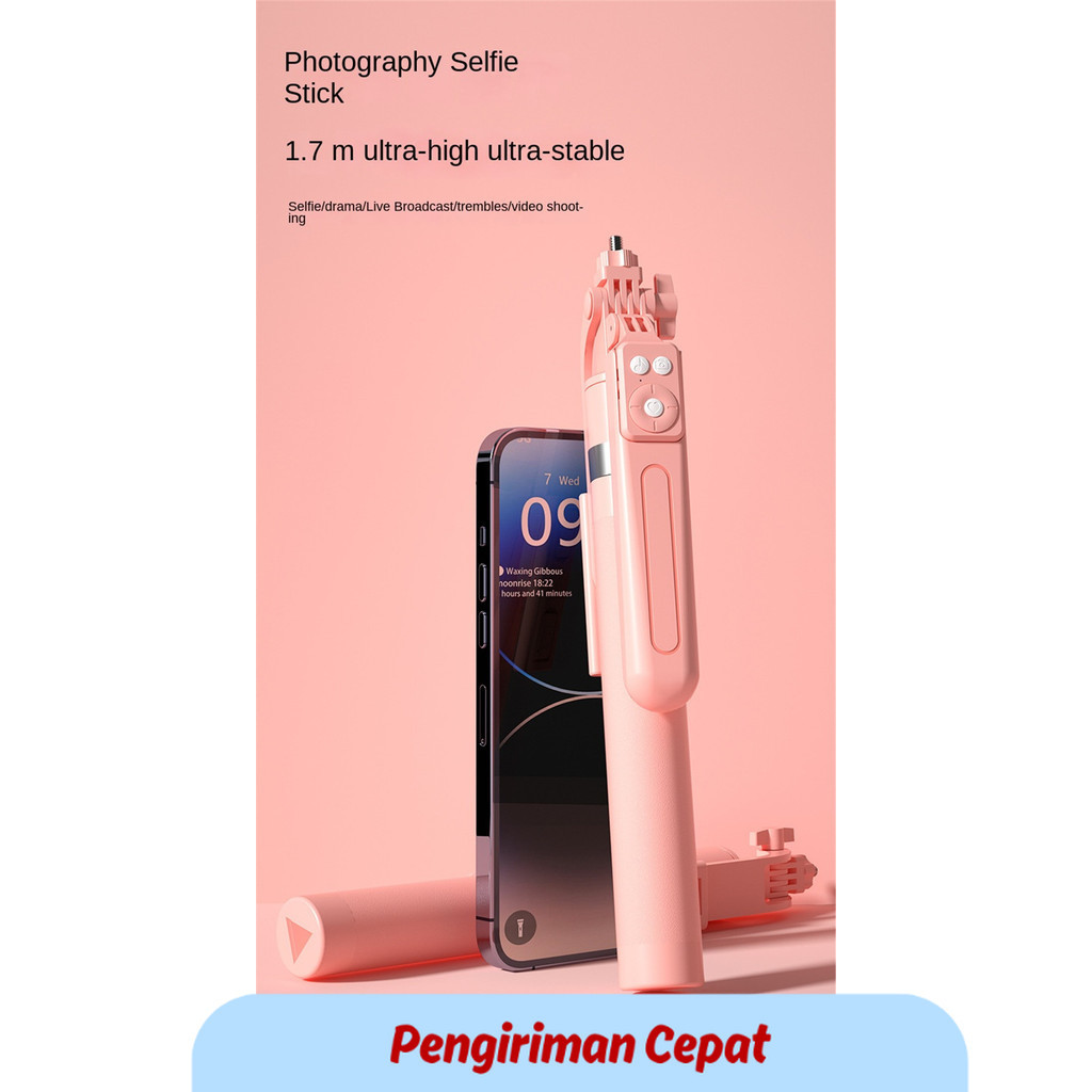 PCP Selfie Stick 360 ° rotation 170cm with Wireless Bluetooth Extended Tripod with Remote Shutter fo