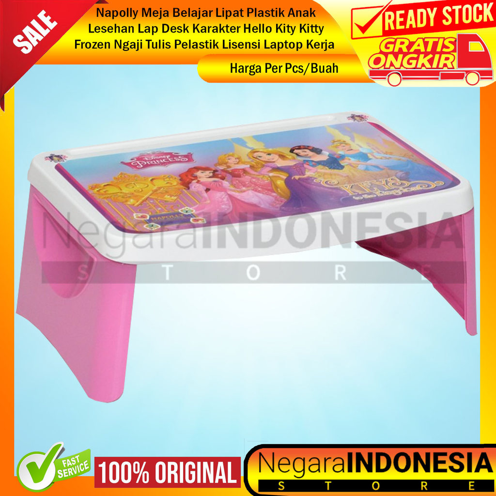 Napolly Meja Frozen Belajar Lipat Plastik Anak Lesehan Lap Desk Karakter Hello Kity Kitty Ngaji Tuli