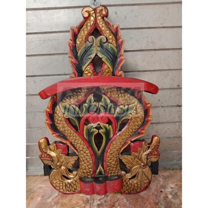 Blawong Tempat Pusaka Tombak Isi 3 Kayu Jati Ukir Naga Kembar Sungging Termuarah Seindonesia PI888