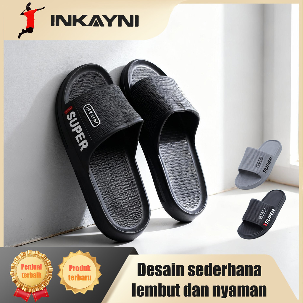 Inkayni Sandal Pria Karet Empuk Anti Slip Sepatu Sandal Pria Slop Full Karet Sandal Pria Kece EVA Sa