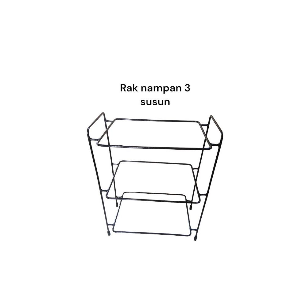 Rak nampan 3 susun dan 2 susun rak wadah makanan - 3 susun rak namapn kecil