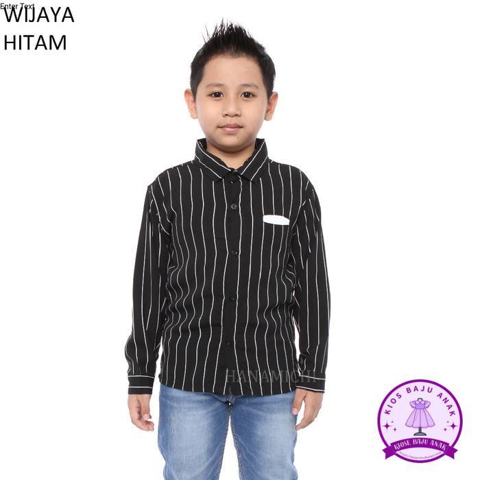 Kiminori WIJAYA Kemeja Anak Lengan Panjang - HITAM, S