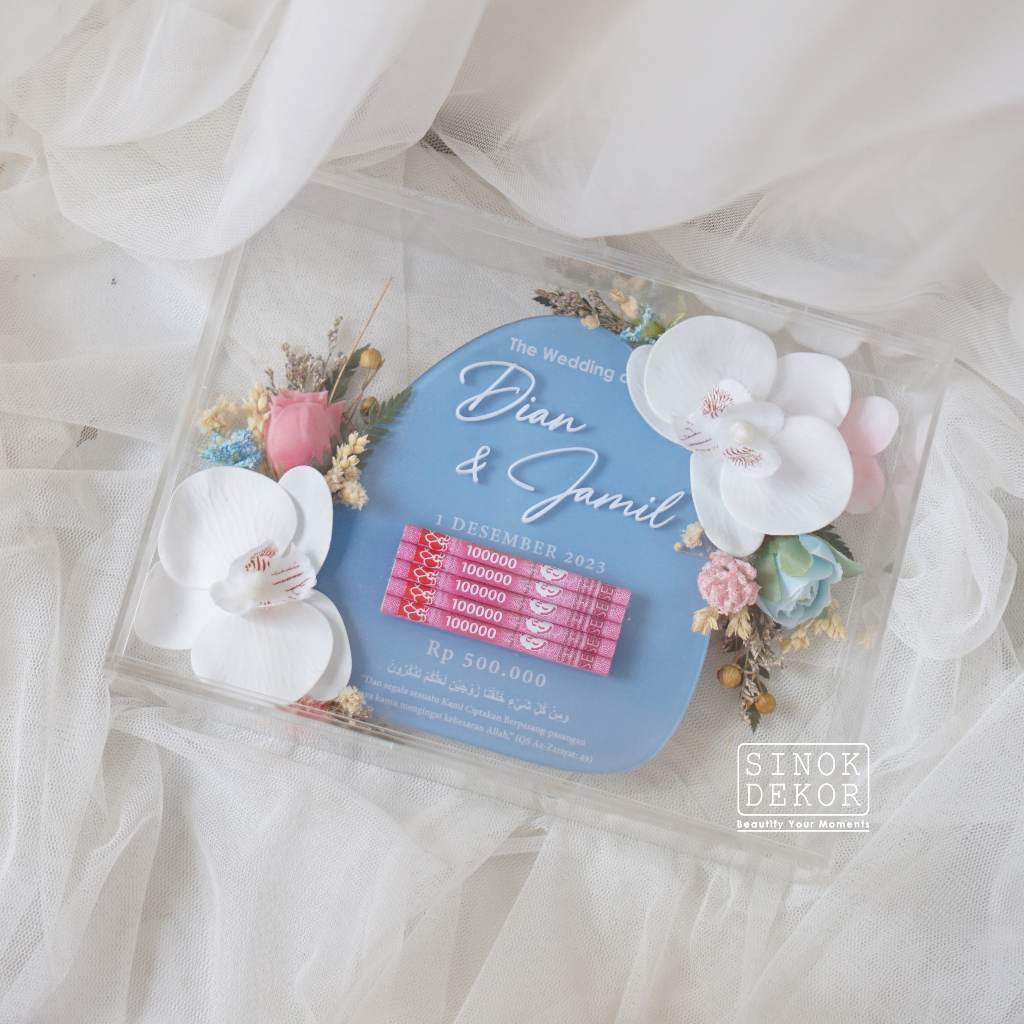 Custom Jual Mahar Akrilik / Bingkai Mahar Pernikahan / Mahar Nikah / Mahar Rustic / Frame Mahar Tran