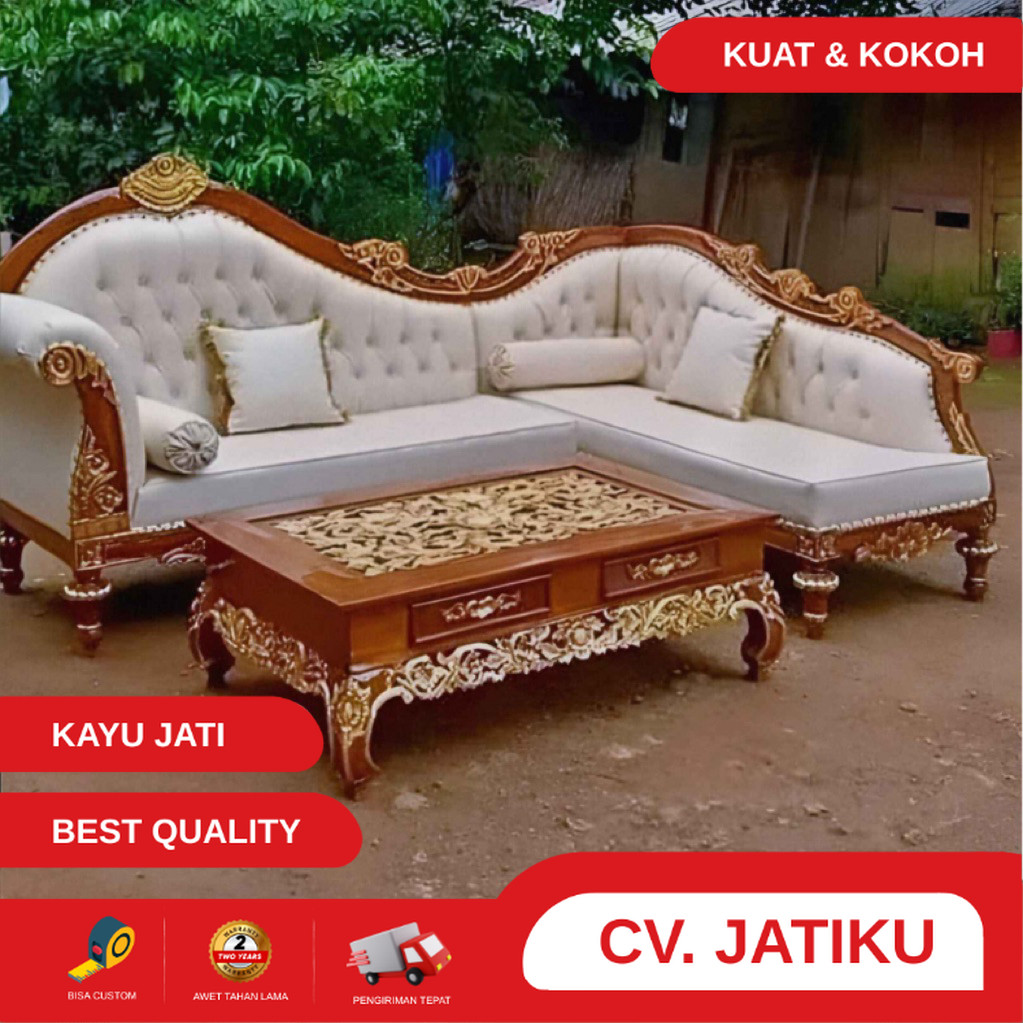 kursi sudut tamu, kursi sudut ukir, kursi tamu jati terlaris