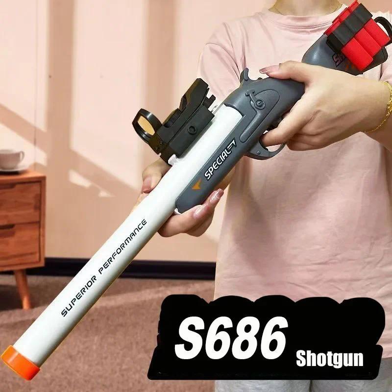 Long S686 Rifle Throwing Shell Toy Gun Soft Bullet Airsoft Launer Outdoor Sports CS Game Pistola Sho
