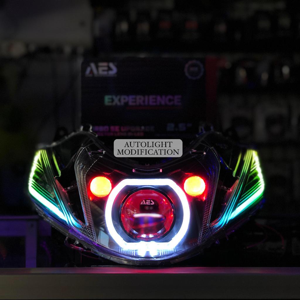 BILED YAMAHA MIO M3 FULL SET REFLEKTOR CUSTOM BILED AES TURBO EXPERIENCE + D2 LASER AES
