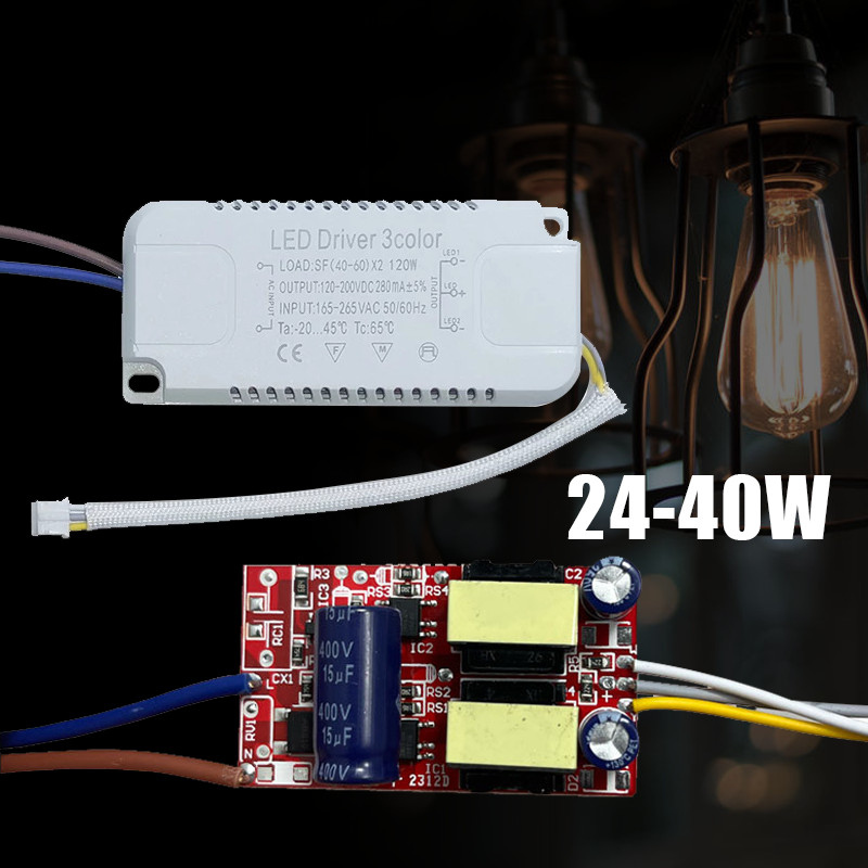 Led Driver AC to DC Trafo Lampu 24-40W NON ISO Downlight Led Driver
