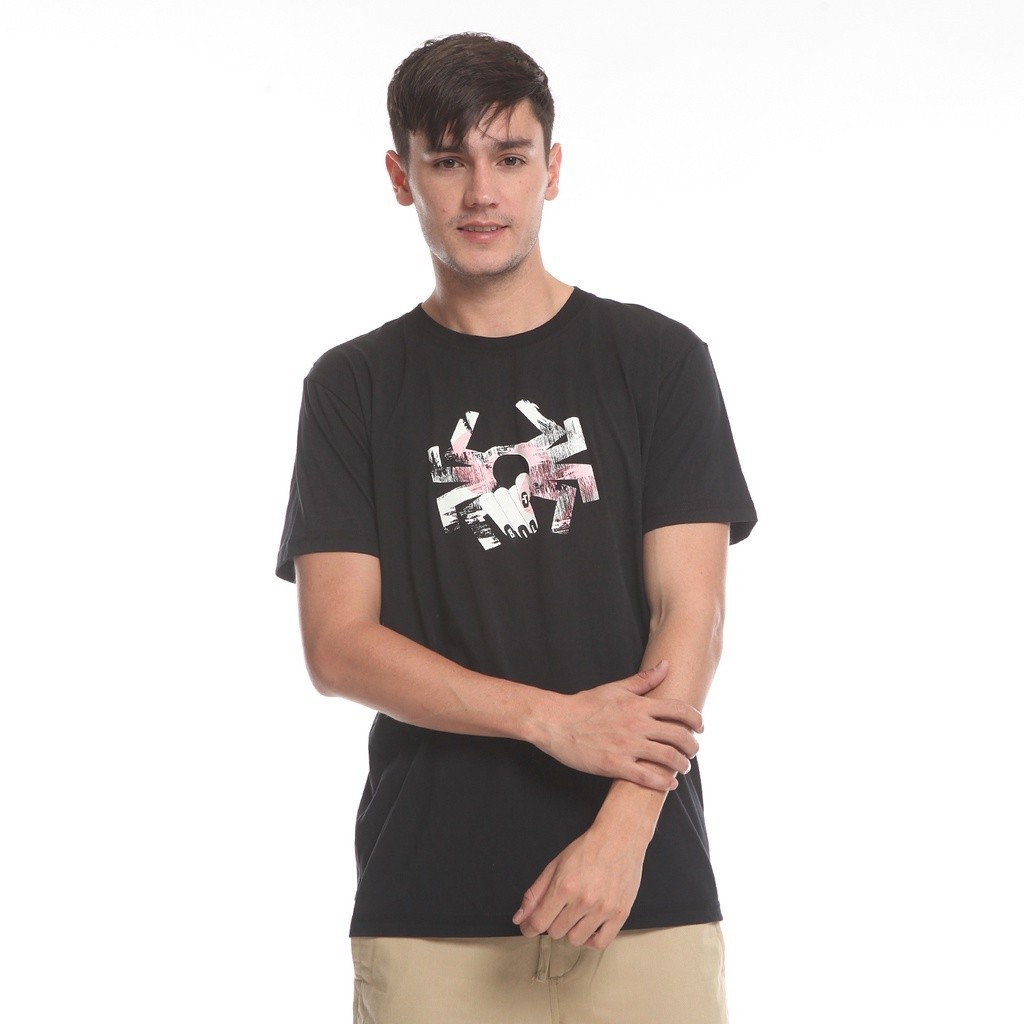 ORI  Spyderbilt Kaos Pria Lengan Pendek Hitam Raw (MSTS789-BLK) Planetsurf Tee