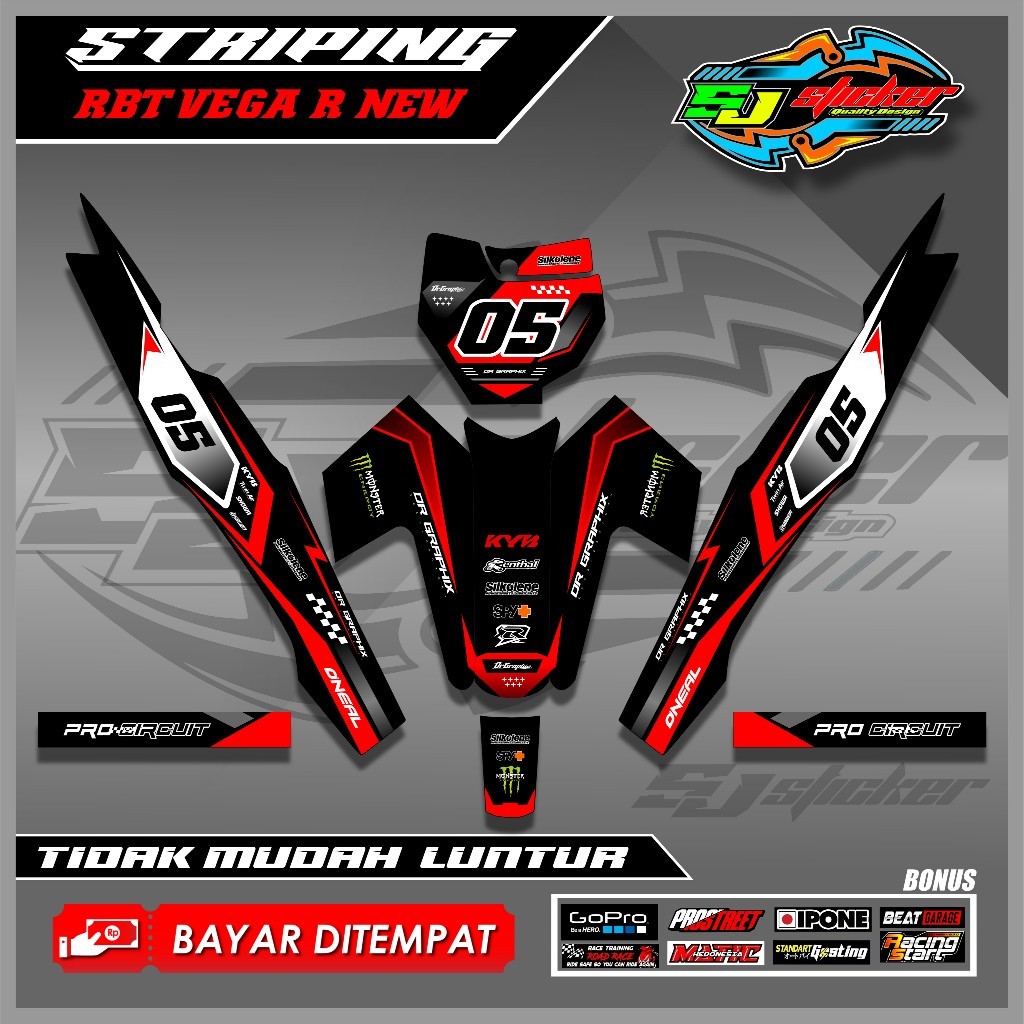 COD Sticker STRIPING semi fullbody VEGA R NEW   rbt SUPRA MODIF MONSTER YZ CRF KLX RBT new terbaru M