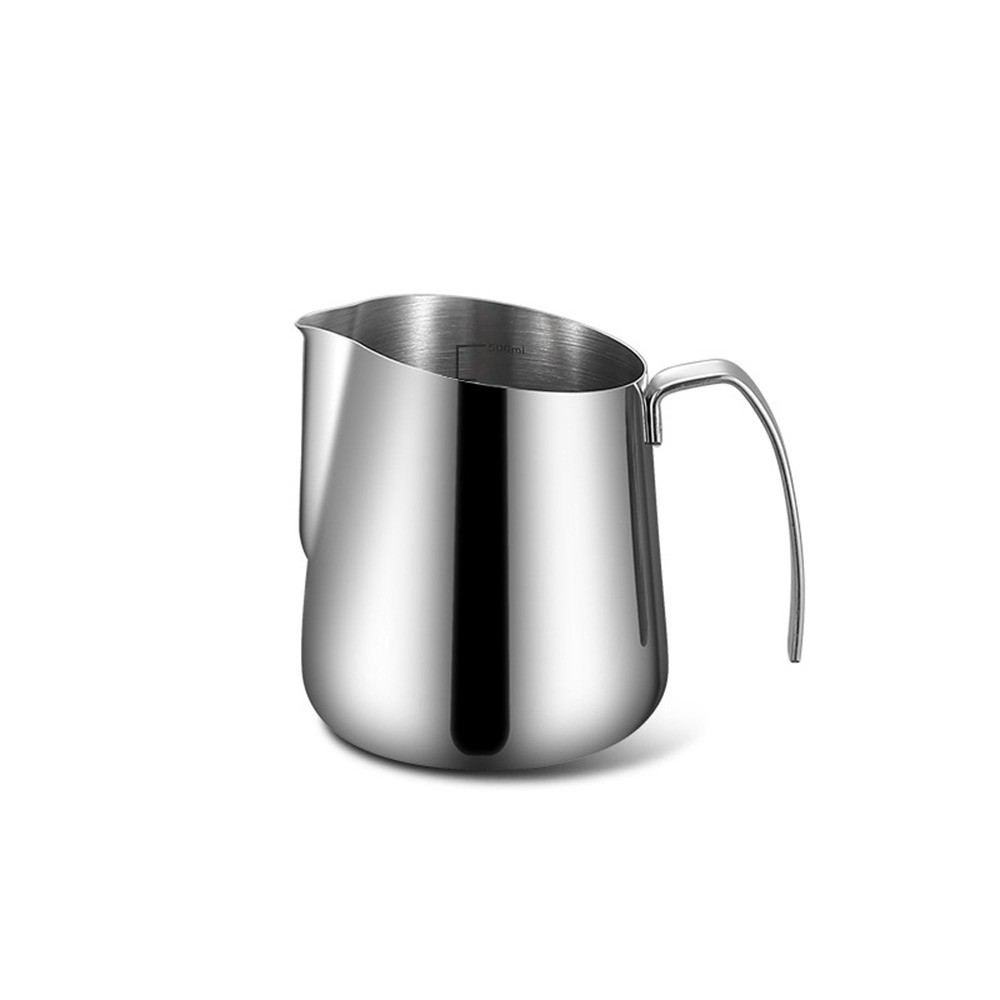 Stainless Steel Milk Frothing Piter 500/750ml Clear Scale Latte Art Jug V-Mouth Design Long Rounded 